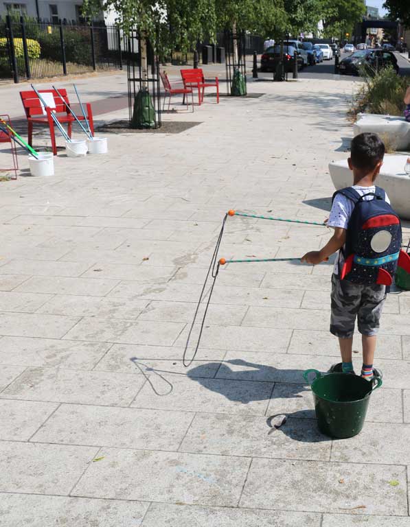 Yusuf, 6, plays in the Middleton Green pocket park.